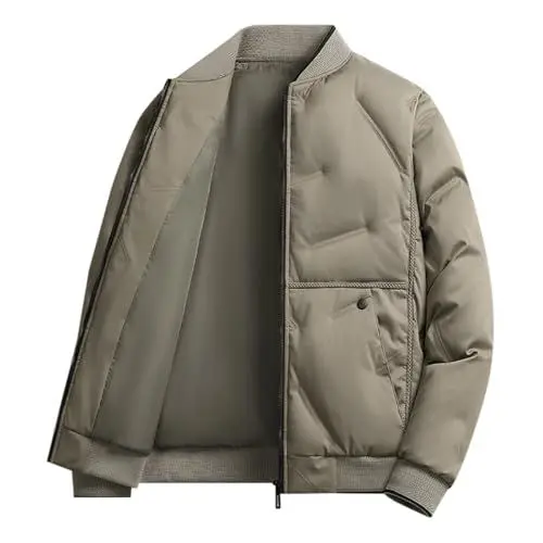 Produktbild: Winterjacke Herren Fleece Gefüttert Sweatjacke Herren Fleecejacke Herren Daunenjacke Herren Einfarbig Wintermantel Winter Warm Steppjacke Herren Übergangsjacke Longsleeve Herren