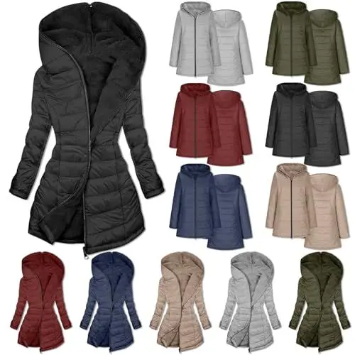 Produktbild: winterjacke damen,wintermantel damen,übergangsjacke damen,jacke damen,steppjacke damen,damen skijacke fahrradjacke damen wasserdicht atmungsaktiv sport regenjacke damen beheizbare hoodie damen