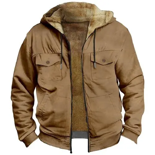 Produktbild: cyber monday angebote 2024 herbstjacke herren herren blouson steppjacke herren schwarz gefütterte jeansjacke herren winterjacke herren warm steppjacke schwarzer mantel regenjacke herren 4 xl