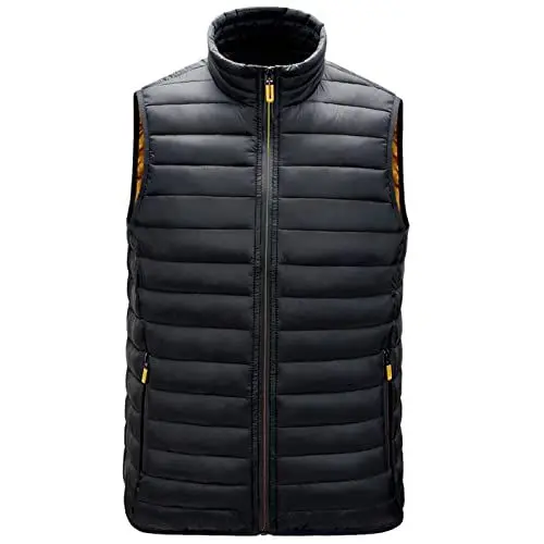 Produktbild: Winterjacken Herren Freizeit Herren Lederjacke Herrenwesten Sportlich Elegant Herrenwesten Sportlich Elegant Windbreaker Herren Armellos Herrenjacken Übergang Winterparka Schwarz 5Xl