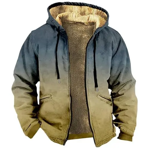 Produktbild: Generisch Schwarzer Mantel Herren Winterjacken Reduziert Hoodie Schwarz Herren Arbeitsjacke Herren Kapuzenmantel Herren Softshelljacke Herren Winter Mantel Lila Herren Armeegrün L