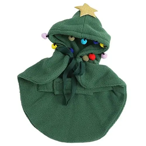 Produktbild: Winterkleidung FüR Haustiere, SüßEs KäTzchen, Warmer Polyester-Weihnachtsmantel, um VerschüTten zu Verhindern, Verhindert Sonnenbrand mit Sternen und Pompoms FüR Kleine Haustiere (L)