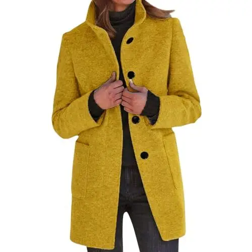 Produktbild: SCBFDI Wintermantel Taupe Wintermantel Schwarz Damen Winterjacke Damen Gr 52 Dünne Steppjacke Damen Damen Wintermantel Lang Wollmantel Winterjacke Mädchen 110 Winterjacke Damen Türkis L