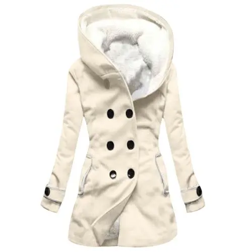 Produktbild: Wintermantel Damen Winterjacke Damen Lang Wintermantel Damen Warm Damenjacken Schwarze Damenjacke Wintermantel Damen Lang Langer Mantel Damen Winter Wintermantel Damen Warm Beige M
