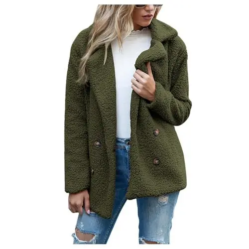 Produktbild: Steppmantel Damen Damen Mantel Weste Lang Damen Damen Wollmantel mit Kapuze Sweater Damen Kleid Damen Winter Lammfelljacke Damen Skianzug Damen Damen-Kurzmantel Mantel Damen Grün M