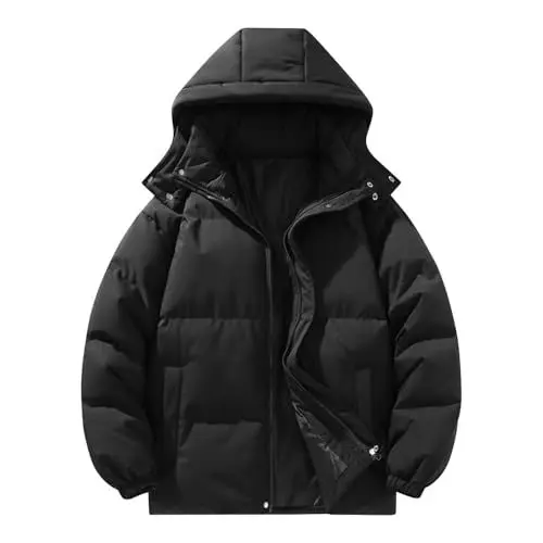 Produktbild: Wintermantel Damen Women's Autumn and Winter Warm Cotton Padded Jacket On Cotton Padded Coat Leichte Steppjacke Damen Damen Jacke Winter Lang (Black, XXXL)