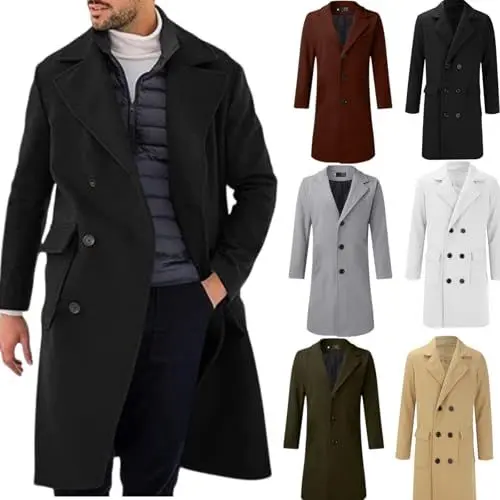 Produktbild: Wintermantel Herren Lang Warm Men'S Jackets Damen Mantel Tailliert Kapuzenjacke Herren Schwarz Damen Kurzmantel Regenmantel Damen Gefüttert Wasserdicht Warm Lang Winter Mantel Herren