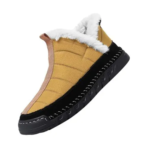 Produktbild: Winterschuhe Herren 47 Weit Snowboot Winter Warm Schneestiefel Sicherheitsstiefel Cowboystiefel rutschfeste Leichte Boots Gefüttert Und Wasserdicht Schneeschuhe Winterstiefel Herren Gummistiefel