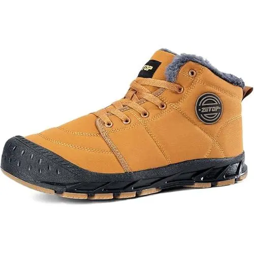 Produktbild: DAZFE Winterschuhe Herren Gefüttert - Winterstiefel Herren Schneestiefel Schneeschuhe Winterschuhe Gefüttert Barfußschuhe Winter Outdoor Bequem Rutschfeste (Khaki 45EU)