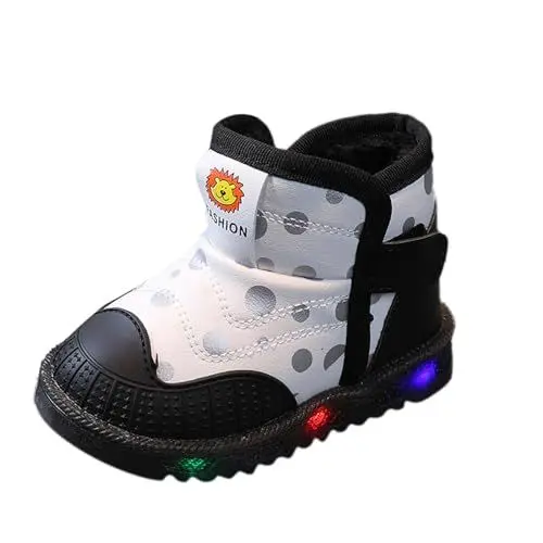 Produktbild: Winterschuhe Kinder Schneestiefel Kleinkind Warme Leuchtende Baumwolle Licht Stiefel LED Baby Mädchen Schuhe Winter Casual Outdoor (Beige 28 Little Child)
