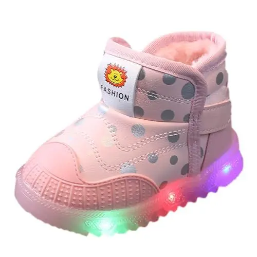 Produktbild: Winterschuhe Kinder Schneestiefel Leuchtende Baumwolle Stiefel LED Baby Mädchen Schuhe Winter Casual Outdoor (Pink 23.5 Infant)