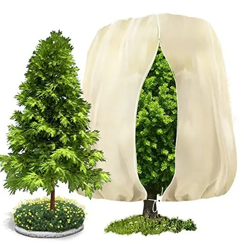 Produktbild: Winterschutz für Pflanzen, Frostschutz Pflanzen Winterschutz Extra Groß Pflanzenschutzsack für Baum Palmen Olivenbaum 360x250cm, Verdicken Kälteschutz Haube Zelt mit Reißverschluss Zugband für Garten