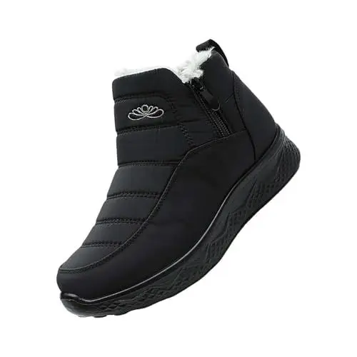 Produktbild: Winterstiefel Herren Damen Schneestiefel Warm Plüsch Gefüttert Stiefeletten Bequeme rutschfest Dickbesohlte Outdoor Boots Fashion Outdoorschuhe Knöchelhohe Sneaker mit Seitlichem Reißverschluss