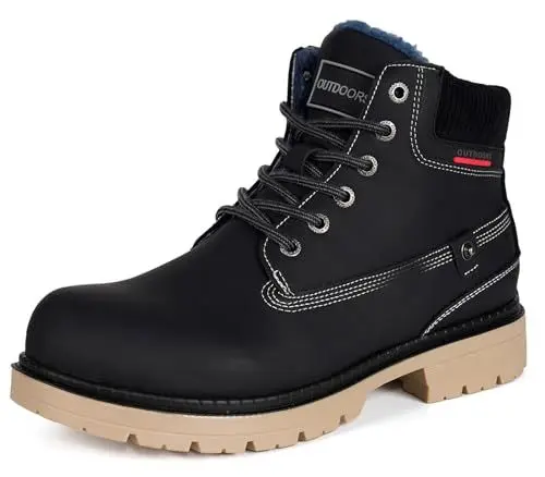 Produktbild: Winterstiefel Herren Winterschuhe Damen Warm Gefütterte Stiefeletten Wasserdicht Boots,Schwarz D,EU43