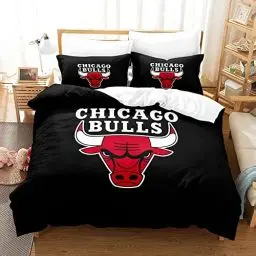 Produktbild: WINUO Basketball-Mannschaft Bettwäsche Sets 200x200cm, Bettbezug mit 2 Kissenbezug 80 x 80cm Mikrofaser,3-Teiliges Set