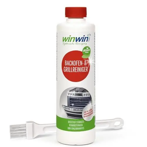 Produktbild: winwinCLEAN Backofen- & Grillreiniger 500ml GREEN-Line inkl. Spezialpinsel I MEEEGA Reinigungspower I Auf Basis nachwachsender Rohstoffe