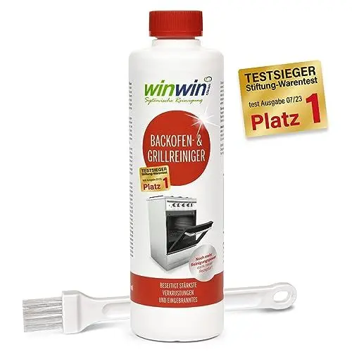 Produktbild: winwinCLEAN I Backofenreiniger-Grillreiniger 500ml + Pinsel I extrem stark I Testsieger Stiftung Warentest I Löst eingebranntes und starke Verschmutzungen I selbstarbeitender Reiniger und Fettlöser