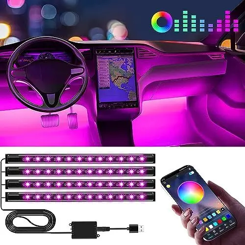 Produktbild: Winzwon Ambientebeleuchtung Auto Zubehör Innenraum, Led Innenraumbeleuchtung Auto Gadgets für Deko, Car Accessories Geschenke für Männer Frauen