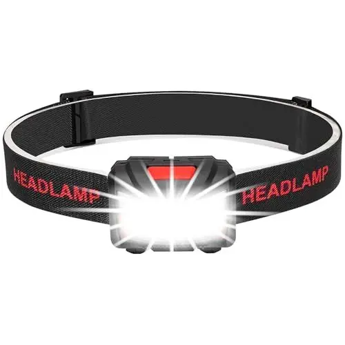 Produktbild: Winzwon Stirnlampe LED Wiederaufladbar, Adventskalender Füllung Geschenke für Männer, Kopflampe mit Rotlicht Wasserdicht Stirnlampen für Kinder Erwachsene, Laufen, Joggen, Hundespaziergang, Angeln