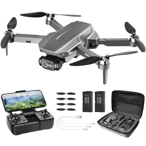 Produktbild: Wipkviey WING - 12 GPS Drohne mit kamera 4k, Faltbar RC Quadrocopter mit Optischer Fluss-Modus, Bürstenlos Motor, 48 Min. Flugzeit mit 2 Akku, unter 249g, Follow-Me, FPV Drone für Anfänger Erwachsene