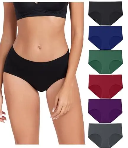 Produktbild: wirarpa Unterhosen Damen Baumwolle Bequeme Unterwäsche Frauen Slips Damen Atmungsaktiv Pantys 6er Pack Mehrfarbig Größe M