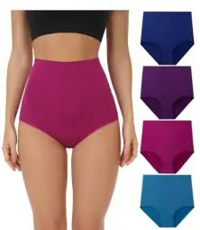 Produktbild: wirarpa Unterhosen Damen Baumwolle Unterwäsche Super Hohe Taille Frauen Slips Mehrpacka5 4er Pack Größe XL