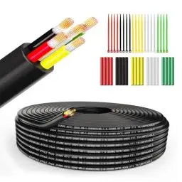 Produktbild: Wirelume 20AWG 5x0,5 mm² Elektrischer Kabel 5 Adrig Kabel 5V/12V/24V verseilt PVC Stromkabel 30FT/9,14M Niederspannung verzinntes Kupferkabel Mantelleitung Feuchtraumkabel Elektrokabel