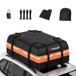 Produktbild: Wisamic Auto Dachbox 425 Liter Faltbar Dachtasche Wasserdicht Dachkoffer Tragbar Aufbewahrungsbox mit Anti-Rutsch Matte für Auto mit/ohne Reling zu Reisen und Gepäcktransport