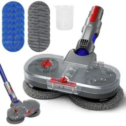 Produktbild: Wischaufsatz für Dyson V7/V8/V10/V11/V15 Staubsauger, Elektrischer Bodenwischer mit Abnehmbaren Wassertank und 12 Stück Waschbare Wischmop (Grau)
