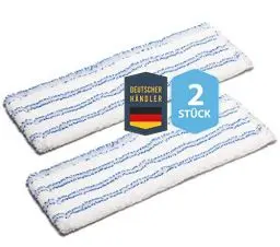 Produktbild: Wischmoppbezug Ersatzbezug DOPPELPACK SET für 40 cm Wischmopp Klapphalter MADE IN GERMANY, Bodenwischer Mopp für Öle Microfaser Bodenbeläge Wischmob Laminat, Dielen, Fliesen Wischtuch Möppe, auch Bad