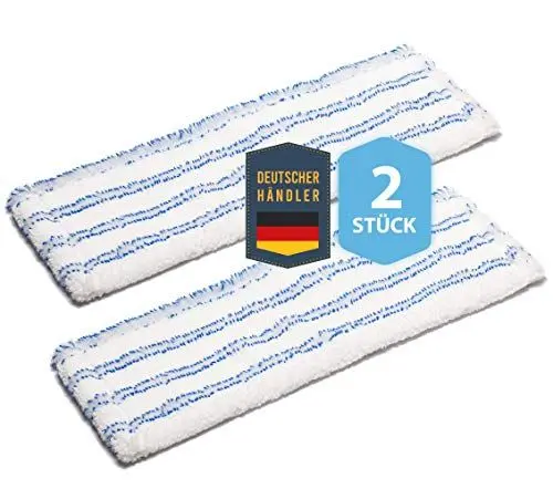 Produktbild: Wischmoppbezug Ersatzbezug DOPPELPACK SET für 40 cm Wischmopp Klapphalter MADE IN GERMANY, Bodenwischer Mopp für Öle Microfaser Bodenbeläge Wischmob Laminat, Dielen, Fliesen Wischtuch Möppe, auch Bad