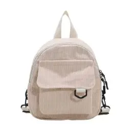 Produktbild: WisePoint Frauen Mini Rucksäcke, Cord Casual Daypacks Rucksack Tasche für Frauen, Mode Rucksäcke Kleiner Rucksack zum Einkaufen, Reisen (beige)