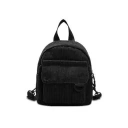 Produktbild: WisePoint Frauen Mode Rucksäcke, Cord Casual Daypacks Rucksack Tasche für Frauen, tragbare Rucksack Geldbörse Kleiner Rucksack zum Einkaufen, Reisen (schwarz)