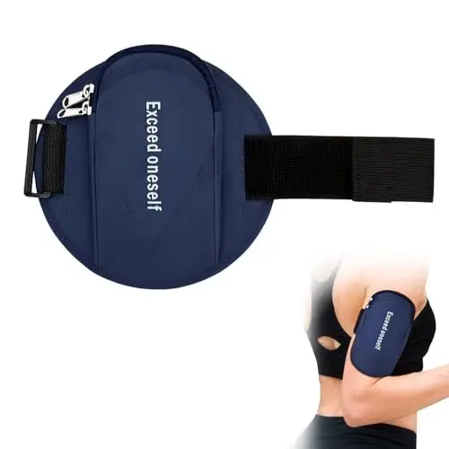 Produktbild: WisePoint Handytasche Joggen, Oxford Tuch Sportarmband Licht Handy Armband Joggen mit Verstellbarem Riemen, Armband Armtasche Halter für Laufen, Camping, Wandern (blau)