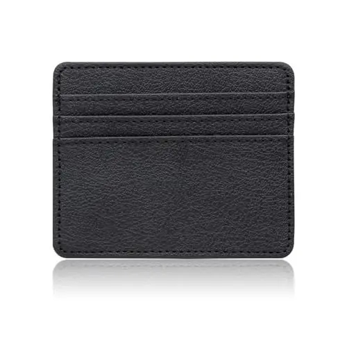Produktbild: WisePoint Herren Kartenhalter, PU Leder Kreditkartenhalter RFID Blocking Slim Card Wallet für Männer, 4 Card Slots Minimalistische Kreditkartentasche für Reisen (schwarz)