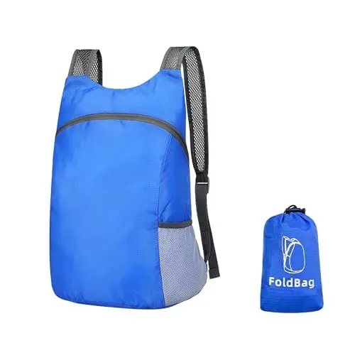 Produktbild: WisePoint Wanderrucksack, wasserdichter Rucksack Camping Rucksack für Männer und Frauen, leichter Rucksack, faltbarer Rucksack für Reisen, Outdoor (blau)