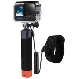 Produktbild: Wiseten Schwimmender Handgriff + Wasserdicht Schutzhülle Gehäuse Zubehör Set für GoPro Hero 13 12 11 10 9 Black, Floating Handler Kameragriff, Schutzgehäuse Zubehör und Sichere Handgelenkkordel