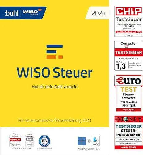 Produktbild: WISO Steuer 2024 (für Steuerjahr 2023) Für Windows, Mac, Smartphones und Tablets | Aktivierungscode per Email