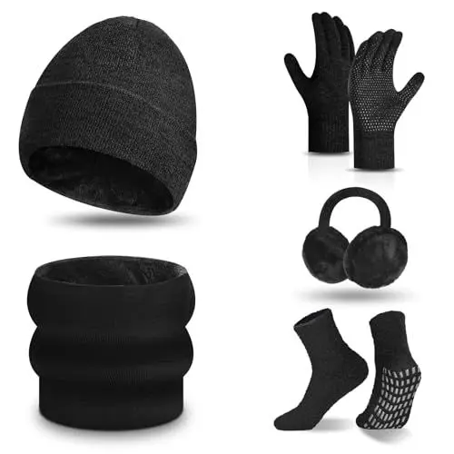 Produktbild: Wisolt Winter Warme Set Wintermütze Strickmütze Schal Touchscreen Handschuhe Set für Damen und Herren
