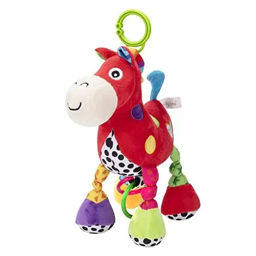 Produktbild: Wisplye Baby Kinderwagen Spielzeug, Plüschtier mit Glocke, Babyspielzeug für Mädchen und Jungen, Clip-on-Autositz Spielzeug Kinderwagen-Spielzeug für Kleinkinder ab 3-24 Monaten