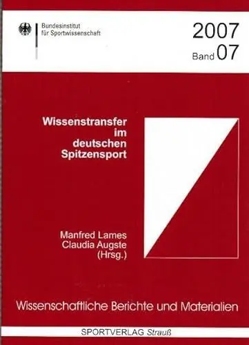 Produktbild: Wissenstransfer im deutschen Spitzensport (Wissenschaftliche Berichte und Materialien des Bundesinstituts für Sportwissenschaft)