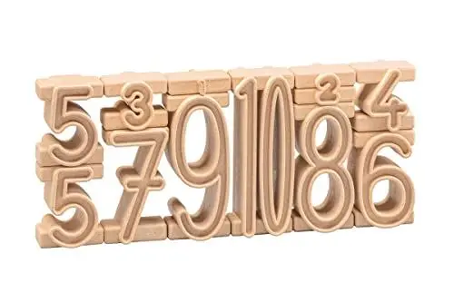 Produktbild: Wissner aktiv lernen R80021.000 - RE Wood 34 Stapelzahlen natur, Montessori Lernspielzeug, Zahlen zum Stapeln und Rechnen, nachhaltig hergestellt, schadstofffrei