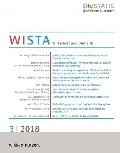 Produktbild: WISTA 3/2018: Wirtschaft und Statistik
