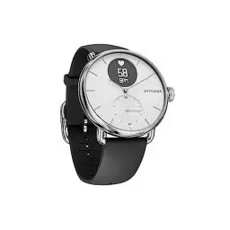 Produktbild: Withings Scanwatch – Hybrid-Smartwatch mit EKG, Herzfrequenz, SPO2 und Schlaf-Tracking, Sport-Smartwatch, Schrittzähler-Smartwatch mit Ladegerät – 38 mm – Weiß