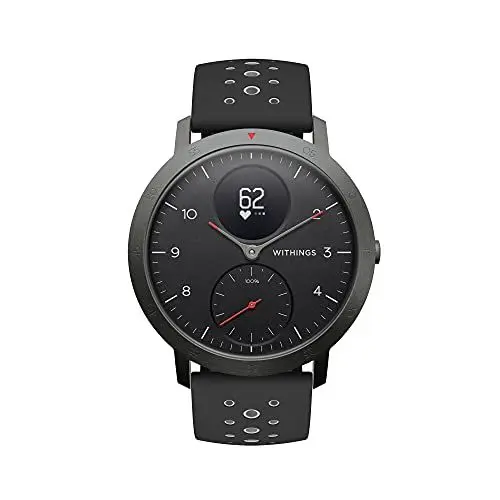 Produktbild: Withings Steel HR Sport - Multisport Hybrid Smartwatch, Connected GPS, Herzfrequenz, Fitnessniveau via VO2max, Aktivitäts- und Schlaftracking, Benachrichtigungen, 40mm