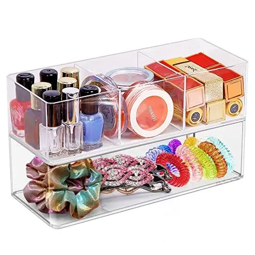 Produktbild: Withosent Kosmetik Organizer Set of 2, Acryl Schlafzimmer Schminktisch Organizer Stapelbar Kosmetik Schmink Aufbewahrung, Make Up Organizer