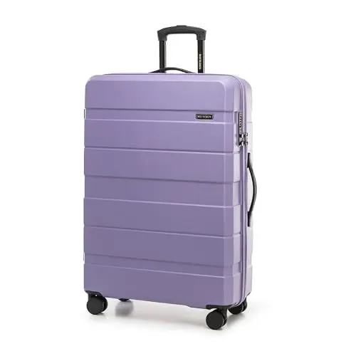 Produktbild: WITTCHEN COMODO Line Großer Koffer Trolley Reisekoffer mit Rollen Groß Hartgepäck aus ABS TSA Schloss Reisekoffer Check-In Gepäck Größe L Lila
