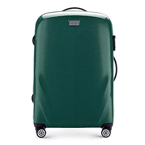 Produktbild: WITTCHEN PC Ultra Light Hartgepäck Reisekoffer Trolley Koffer Mittlerer Koffer aus Polycarbonat Vier Lenkrollen TSA Kombinationsschloss Aluminium Teleskopgriff Größe M Grün