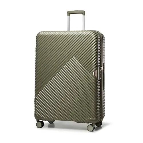 Produktbild: WITTCHEN GL Style Line | Reisekoffer Rollkoffer Trolley Großer Koffer Handgepäck Hartschale aus Polycarbonat mit 4 Zwilling-Rollen Zahlenschloss Teleskopgriff GL Style Größe L Olivgrün