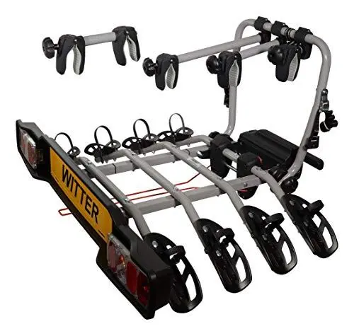 Produktbild: Witter ZX304EU Fahrradträger für die Anhängerkupplung | Kupplungsträger für 4 Fahrräder | 60 kg Zuladung | 13-poliger Stecker